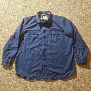 LL Bean Shirt Mens XXLT Hurricane Flannel Lined Button Up Chore Shacket